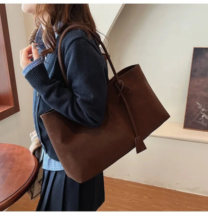 2025 Women’s Faux Suede Handbag – High-Quality, Versatile Large Capacity Shoulder Bag