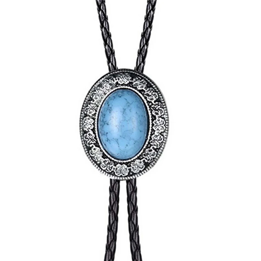 Golden Bolo Tie for Men – Adjustable Cowboy Garment Accessory with Bull Head Pendant, Western Style Necklace