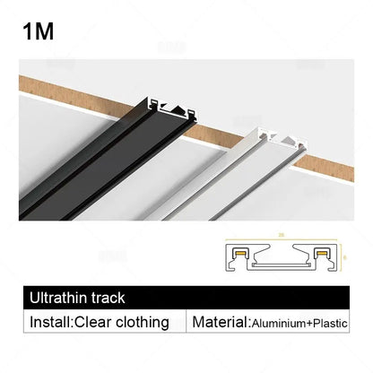 Smart Home Tuya Dimming 6mm Ultra-Thin Ceiling Mount Magnetic Track Light, 48V Slim Surface Mounted Linear Light