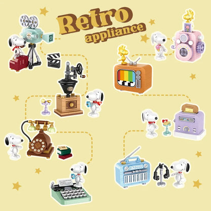 Genuine Snoopy Blind Box Puzzle — Cartoon Scene Building Block Ornaments for Children, Assembled Gift Toy