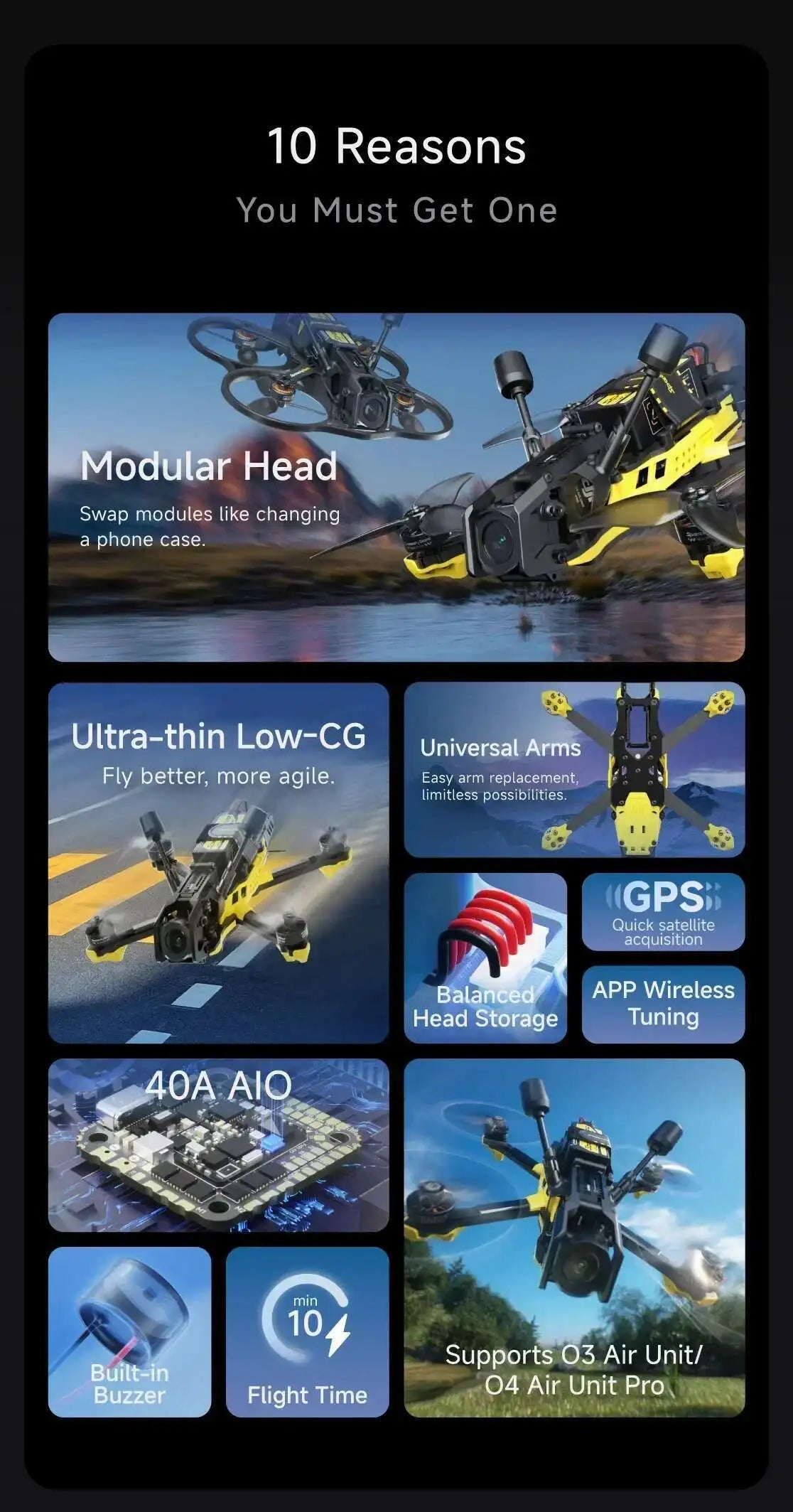 SpeedyBee Master 3X Modular FPV Drone – O3/O4 Pro HD Digital VTX for Freestyle & Racing