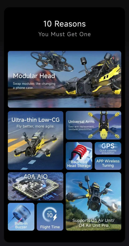 SpeedyBee Master 3X Modular FPV Drone – O3/O4 Pro HD Digital VTX for Freestyle & Racing