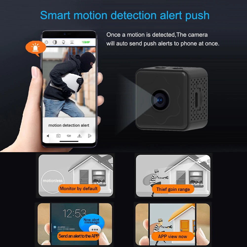 Mini Wireless Camera – WiFi Remote Monitor, Tiny Home IP Camera with Super-Long Battery Life