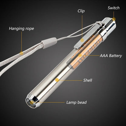 Portable LED Stainless Steel UV Flashlight: 395/365nm Ultra Violet Mini Light - AAA Battery Powered for Marker Checker Detection