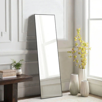 Full Body Wall Mirror 59"x16" – Standing or Wall-Mounted with Aluminum Alloy Frame for Bathroom & Bedroom