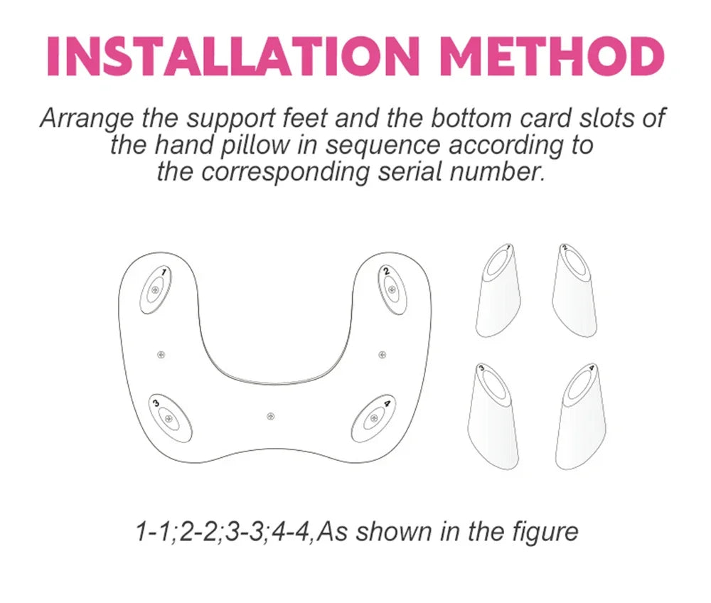 U-Shaped Nail Arm Rest Pillow with Detachable Brackets – Manicure Hand Rest for Nail Salon