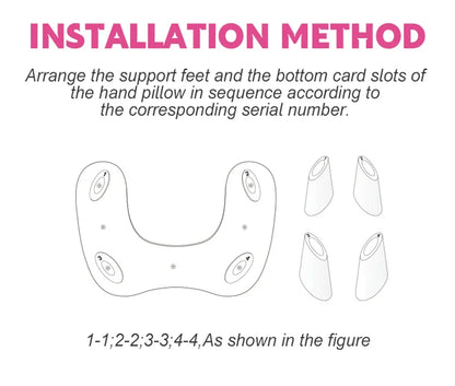 U-Shaped Nail Arm Rest Pillow with Detachable Brackets – Manicure Hand Rest for Nail Salon