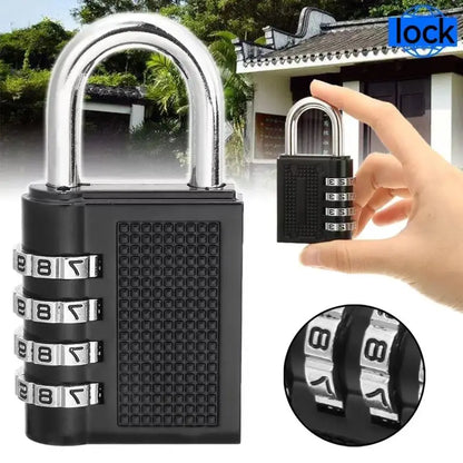 Metal 4-Digit Code Lock – Waterproof Outdoor Padlock for Suitcases, Luggage, Home Lockers & Room Security