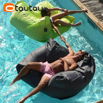 OTAUTAU Waterproof Floating Bean Bag Lounger Cover – Swimming Pool Sofa Bed Pouf, No Filler Chaise Lounge Recliner Puff SF019
