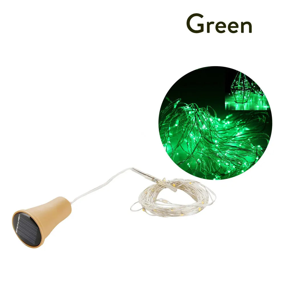 Solar Powered Wine Bottle Lights – 10LED/20LED Cork Shape Fairy Lights, Copper Wire Garland for Christmas & Home Room Decor