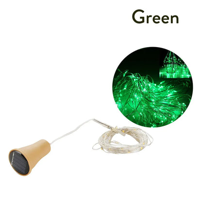 Solar Powered Wine Bottle Lights – 10LED/20LED Cork Shape Fairy Lights, Copper Wire Garland for Christmas & Home Room Decor
