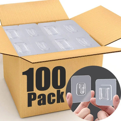 Double-Sided Transparent Suction Cup Wall Hooks – Strong Adhesive Hangers for Kitchen & Bathroom Storage