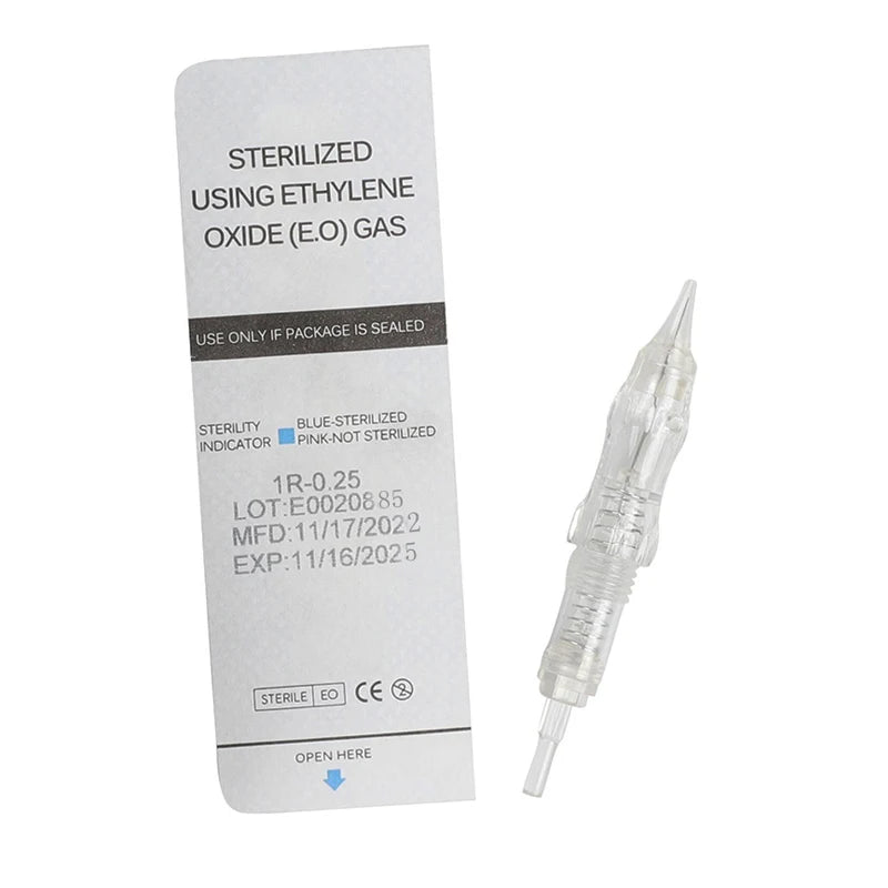 10PCS Microblading Tattoo Needle Cartridges – 0.15 to 0.4mm Screw Tips for Permanent Makeup & Eyebrow Rotary Machine