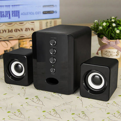D-202 Wired Computer Speaker – Bass Stereo Subwoofer Sound Box for Desktop, Laptop, Notebook & Tablet
