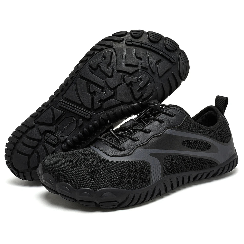 HOBIBEAR Unisex Barefoot Wide Toe Sneakers – Zero Drop Outdoor Running & Beach Walking Shoes with Elastic Band