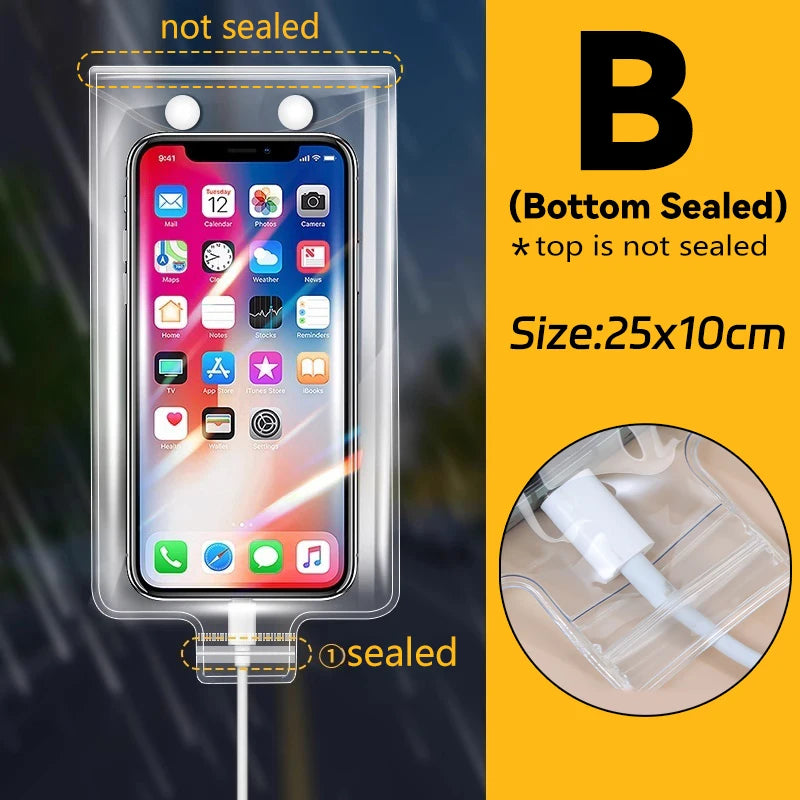 1-10PCS Cycling Rainproof Phone Pouch – High Sensitivity Waterproof Cellphone Cover for iPhone, Samsung, Xiaomi