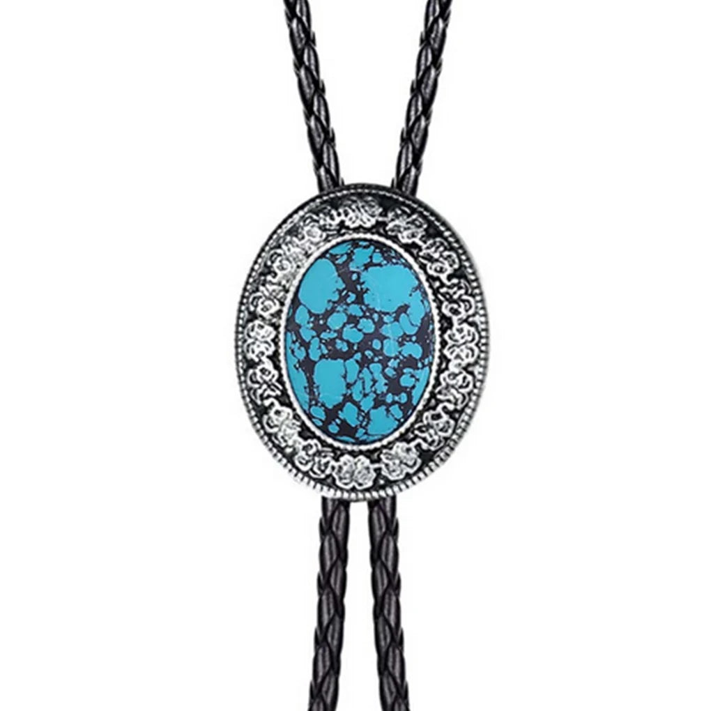 Golden Bolo Tie for Men – Adjustable Cowboy Garment Accessory with Bull Head Pendant, Western Style Necklace