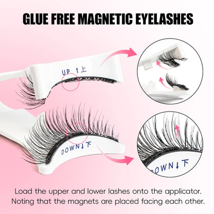 Vipuda Magnetic Eyelashes – Reusable Thick False Lashes with Magnets & Tweezer, Soft Eyelash Extensions