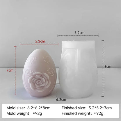 3D Creative Easter Egg Silicone Mold – DIY Flower & Butterfly Egg for Aroma Candles, Plaster Ornaments, and Easter Decor Crafts