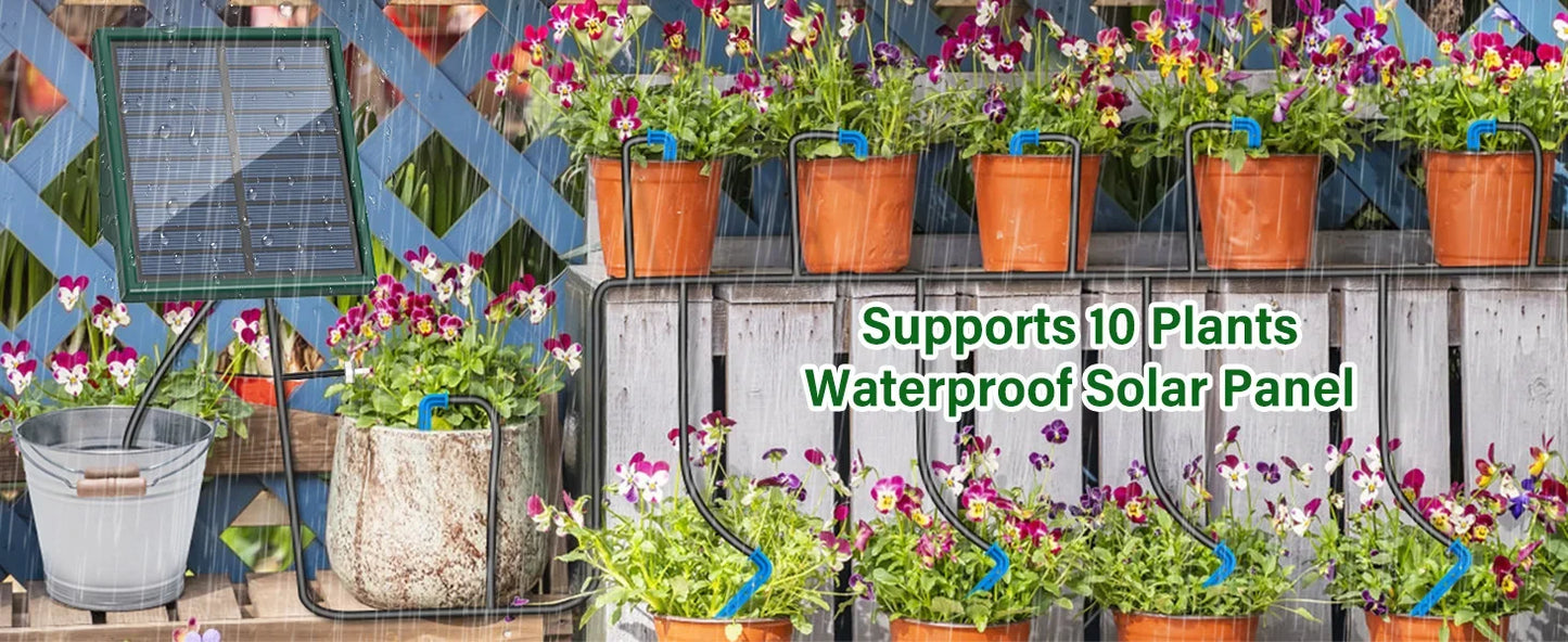 Solar Garden Drip Irrigation System — Automatic Balcony Watering DIY with Drip Hose