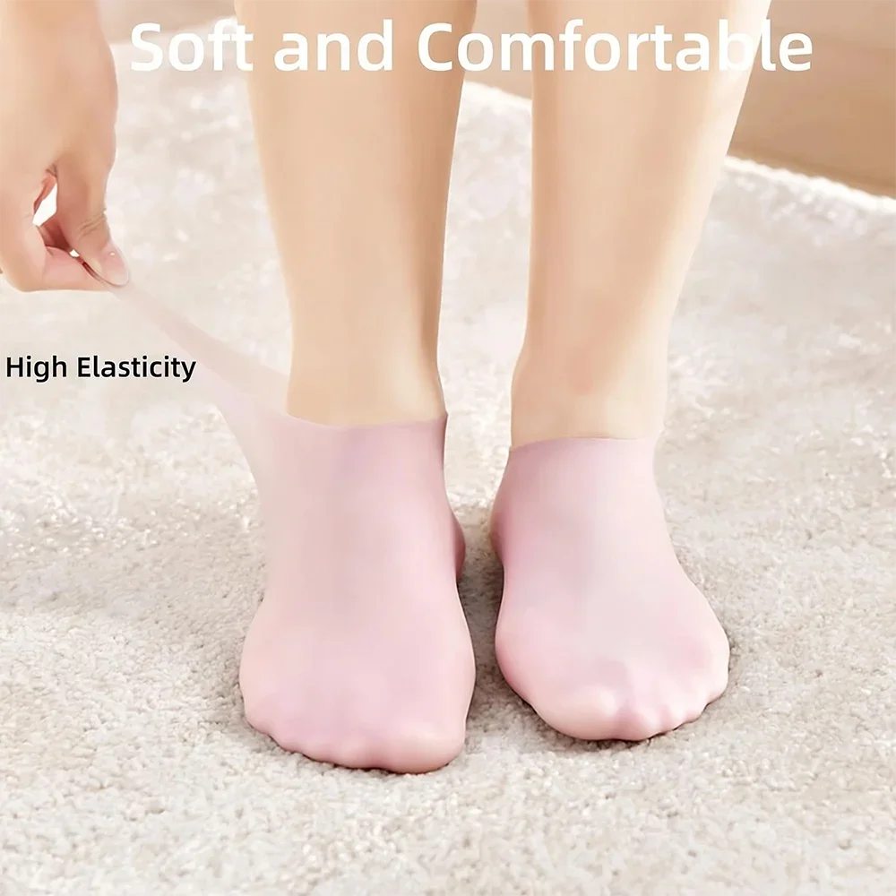 2PCS Silicone Foot Care Socks – Moisturizing, Softening Dry & Cracked Heels for Men & Women