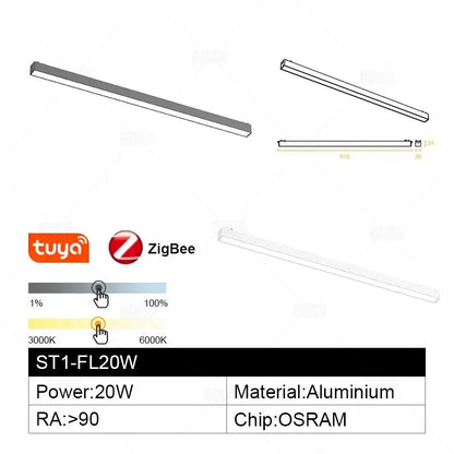 Smart Home Tuya Dimming 6mm Ultra-Thin Ceiling Mount Magnetic Track Light, 48V Slim Surface Mounted Linear Light