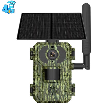 EU 4G 4MP 2K Solar Wildlife Trail Camera – Battery-Powered, PIR Motion-Activated, IP65 Outdoor Night Vision, No Red Light Exposure