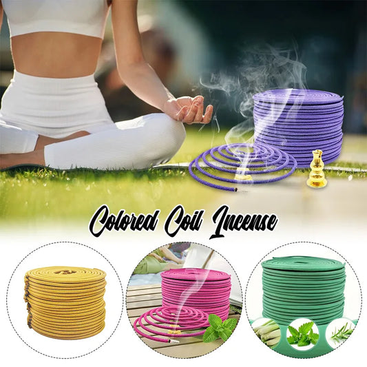 40PCS Colored Coil Incense – Lavender Aromatherapy & Essential Oil Fragrance for Yoga, Meditation, Jasmine & Rose