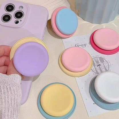 Cute Macaron Silicone Magnetic Phone Stand - Round Grip Holder for iPhone 15, iPad, MagSafe, and Smart Tok