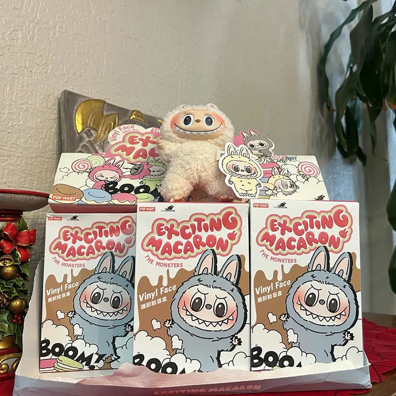 Labubu Macaroon Sit Party Vinyl Face Blind Box – 1st & 2nd Generation Plush Doll Decorative Gift Surprise
