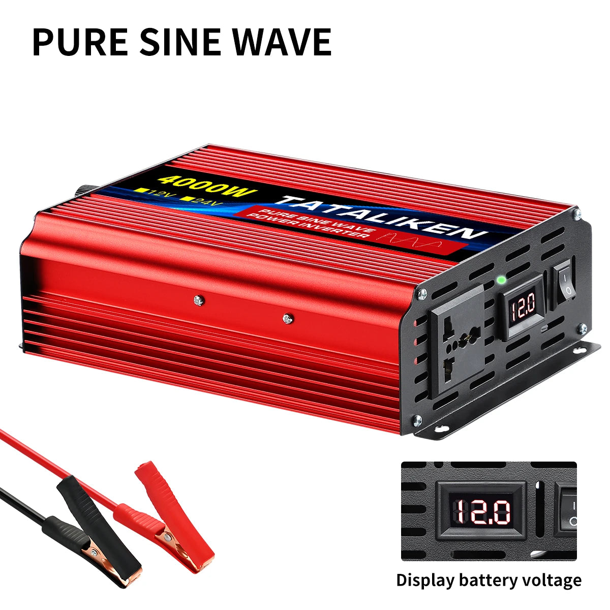Pure Sine Wave Power Inverter 1000W–4000W – DC 12V/24V to AC 220V 50Hz ...