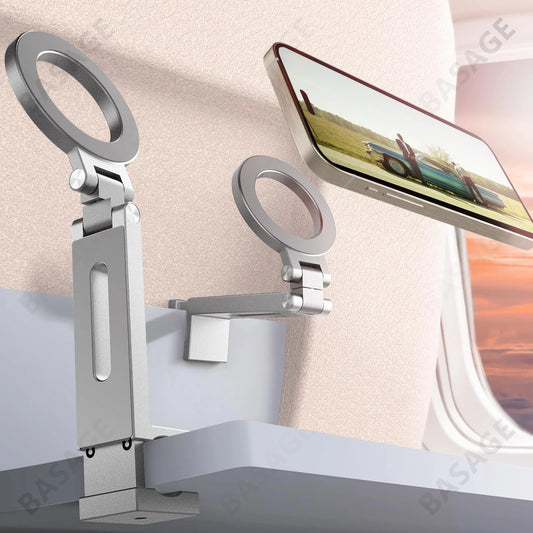 Universal Magnetic Phone Holder - Flexible Rotation, Hands-Free Airplane Mount for iPhone 15 Pro Max Series
