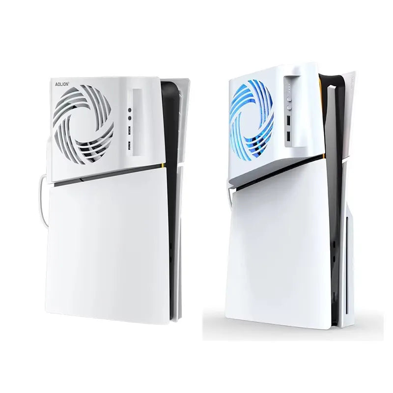 Aolion RGB Cooling Fan for PS5 Pro/Slim Console Side-Mounted Temperature Sensing Game Accessory