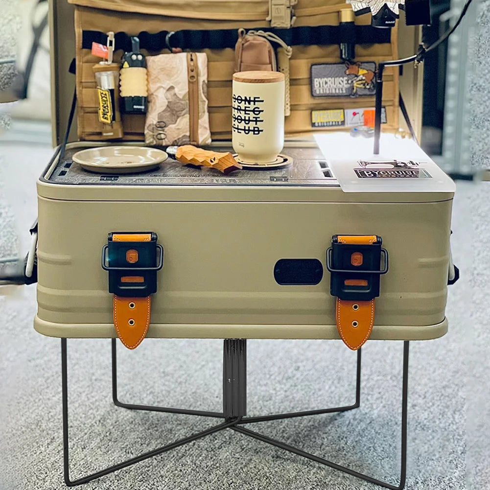 1/2PCS Aluminum Alloy Camping Folding Cooler Box Stand - Ice Box Shelf and Container Holder for Outdoor Camping Supplies