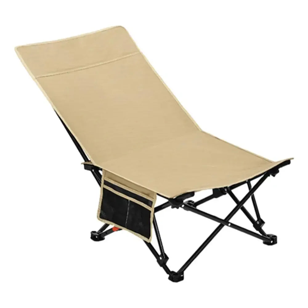 Camping Folding Moon Chair – Portable Ultra-Light Outdoor Chair with Side Pocket for Fishing & Travel