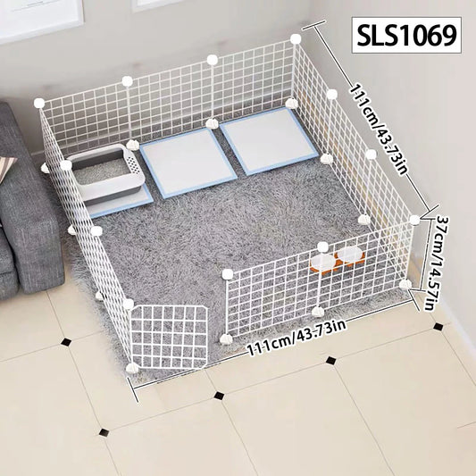 Indoor Dog Pen & Fence – Small/Medium Dog, Cat, or Rabbit Cage with Isolation Door