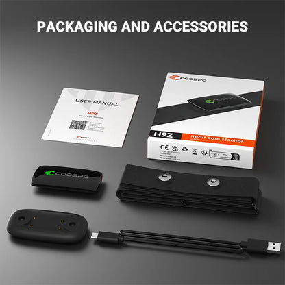 COOSPO H9Z Bluetooth Heart Rate Monitor Chest Strap — ANT+ HRM Waterproof for Garmin, Wahoo, Zwift