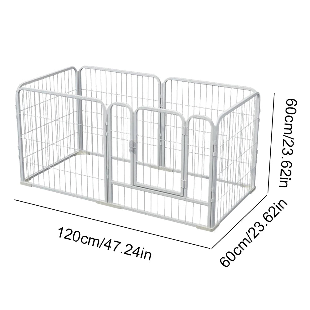 6-Panel Heavy Duty Foldable Pet Exercise Fence — Puppy Kennel Cage & Metal Barrier for Dogs, Cats, Rabbits