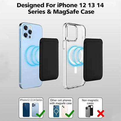 Leather Wallet Case for iPhone 15 Pro Max - MagSafe Wallet Compatible for iPhone 14 13 12, Card Holder with MagSafe Magnet