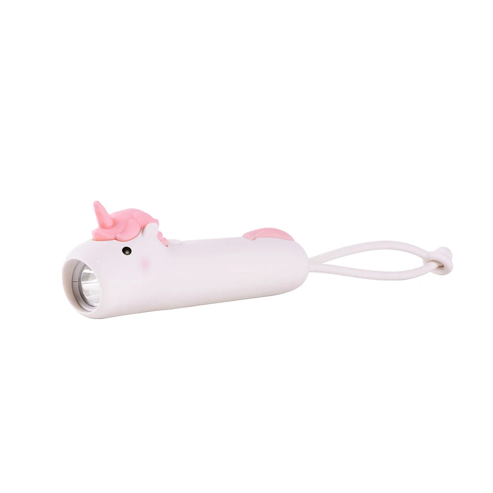 LED USB Rechargeable Flashlight – Soft Silicone Unicorn, Lion & Dog Torch for Kids, Portable Bedtime Story & Outdoor Light
