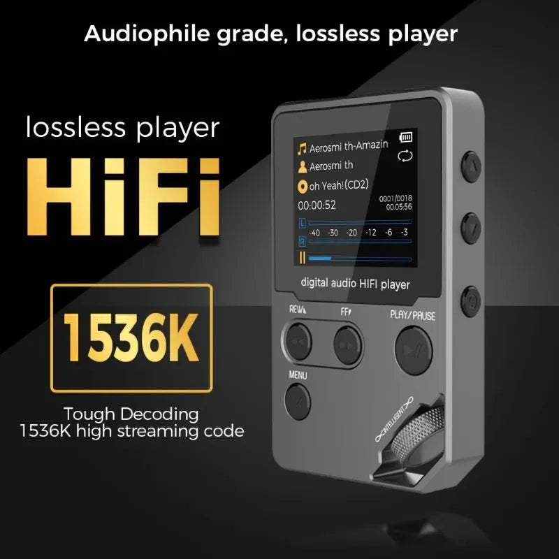 C5 8GB Bluetooth MP3 Music Player – Lossless Sound, Zinc Alloy Body, Rotary Controls, FM Radio & Voice Recorder