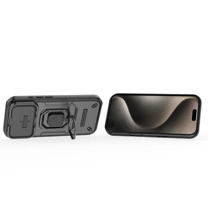 Armor iPhone 17 Pro Max Case – Slide Camera Protection with Ring Holder Cover