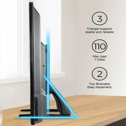 Universal TV Stand – Height Adjustable Base for TVs up to 75", Max VESA 600x400mm, Holds up to 110lbs