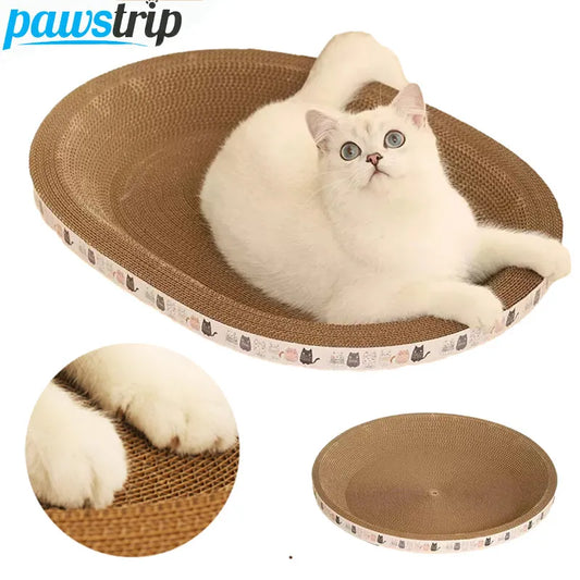 Wear-Resistant Corrugated Cat Scratcher - Round Oval Grinding Claw Toy for Cats, Cat Bed Nest, Cat Accessories