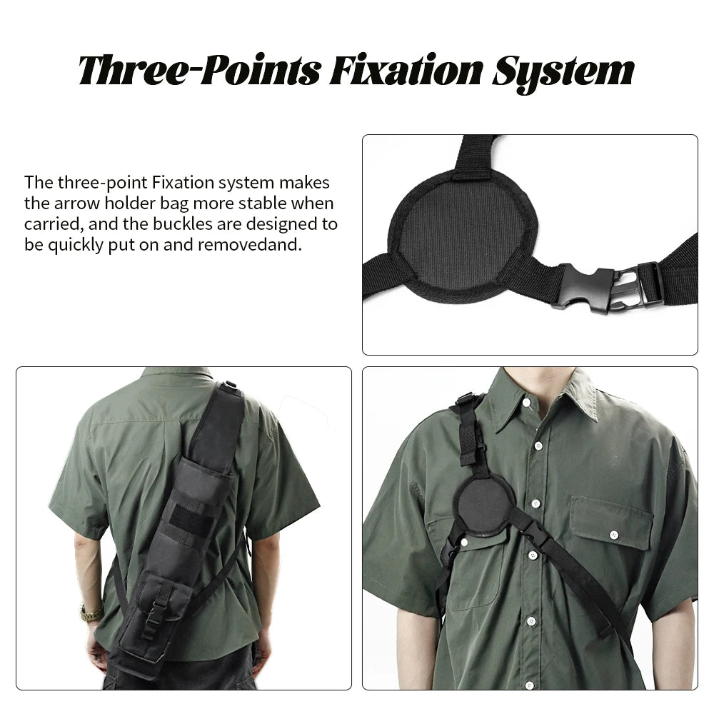 Tactical Archery Quiver with Molle System – Multi-Function Back Arrow Holder Bag with Pockets