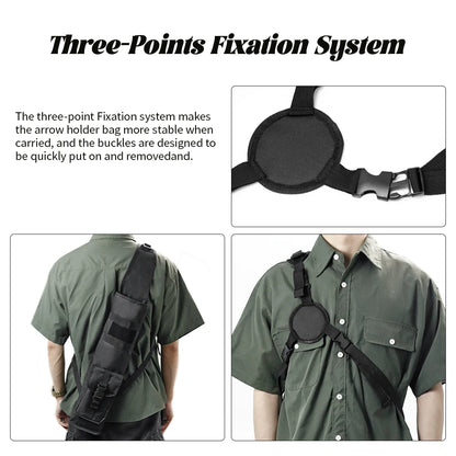 Tactical Archery Quiver with Molle System – Multi-Function Back Arrow Holder Bag with Pockets