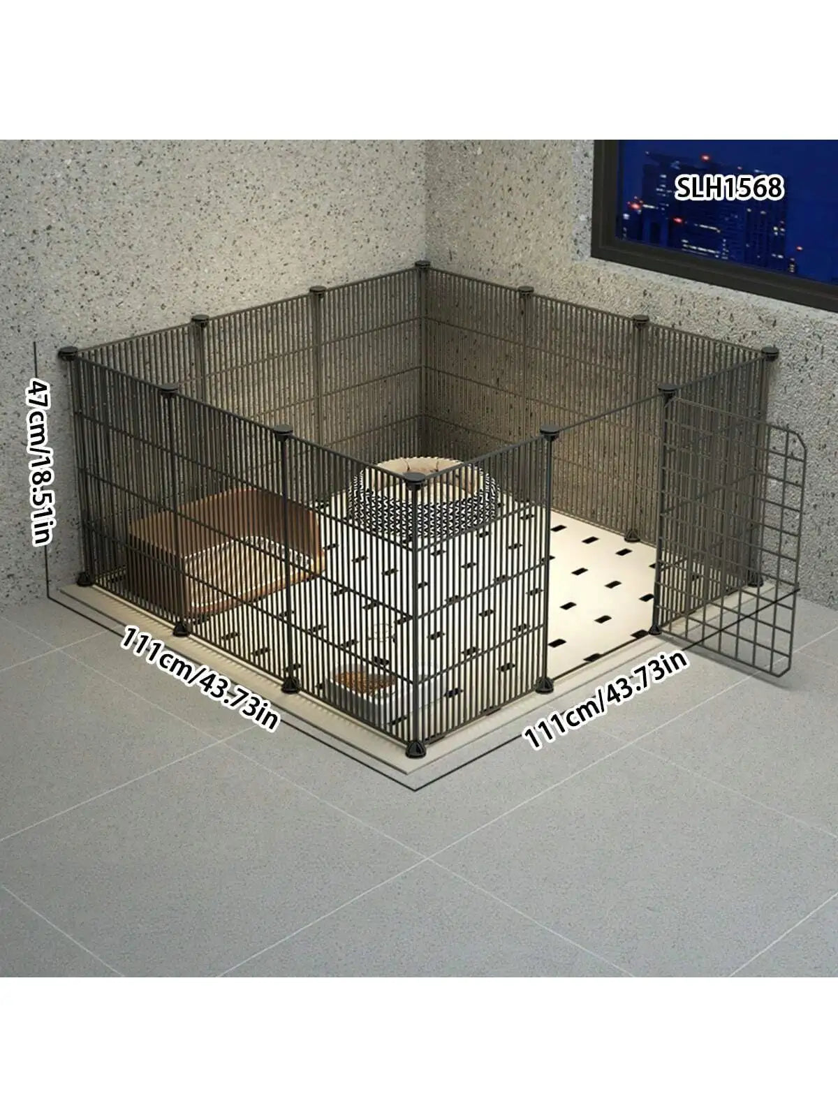 Indoor Pet Enclosure — No Assembly Teddy Fence with Tight Mesh, Escape-Proof Small Dog & Puppy Cage