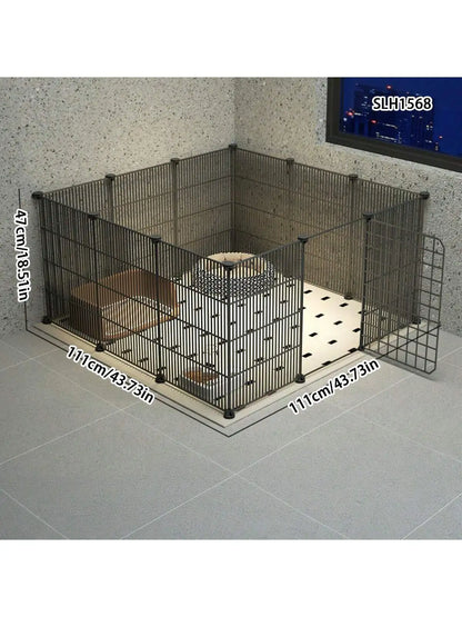 Indoor Pet Enclosure — No Assembly Teddy Fence with Tight Mesh, Escape-Proof Small Dog & Puppy Cage