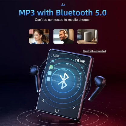 32GB Bluetooth 5.0 MP3 Player - 2.8 Inch Touch Screen, HiFi Music, FM Radio, Speaker, Recorder, EBook & Picture Viewer