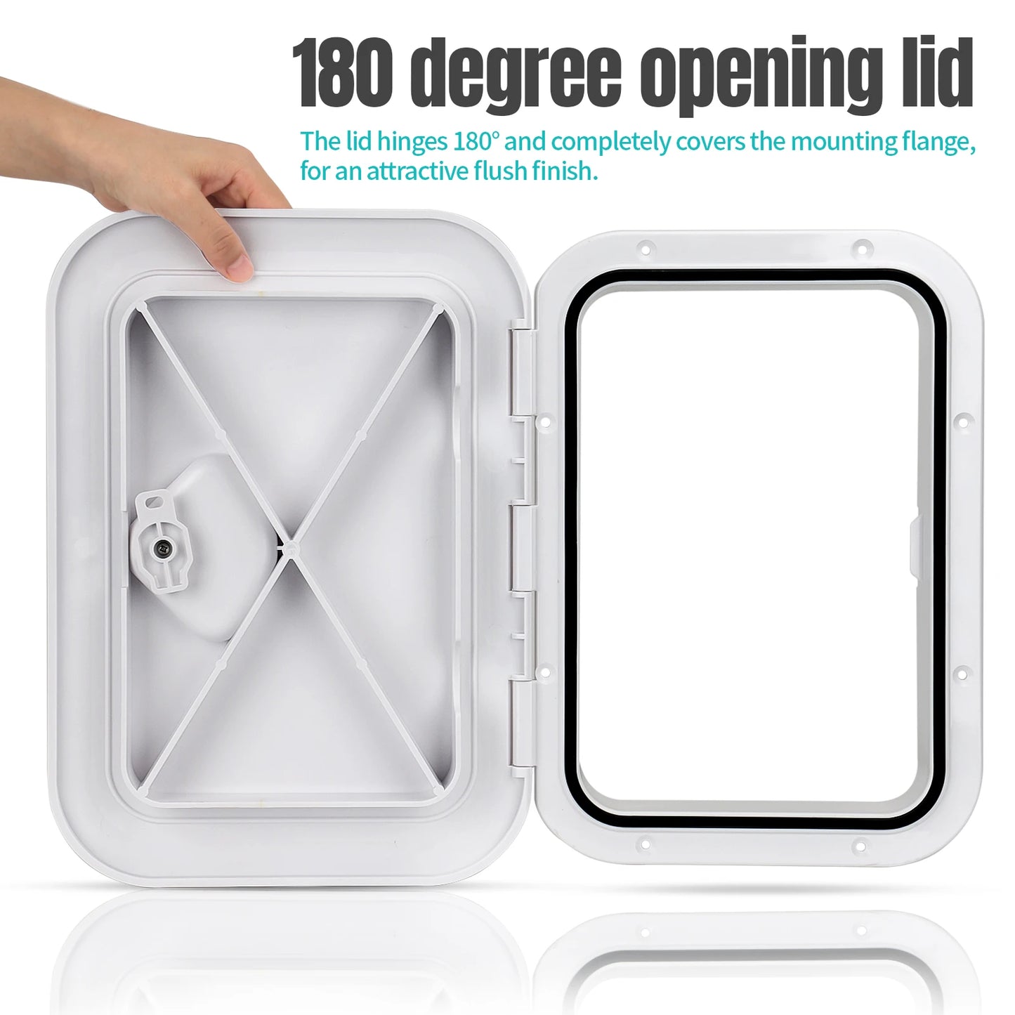 ABS Deck Access Hatch Cover — Waterproof Anti-UV Non-Skid Inspection Hatch for Marine Boats, Yachts & RVs, 15×11"